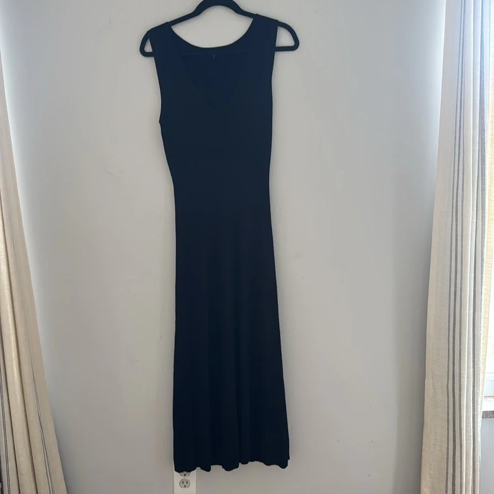 Rails Teagan Dress Black Midi Ribbed Knit, Size Medium - Picture 3 of 6